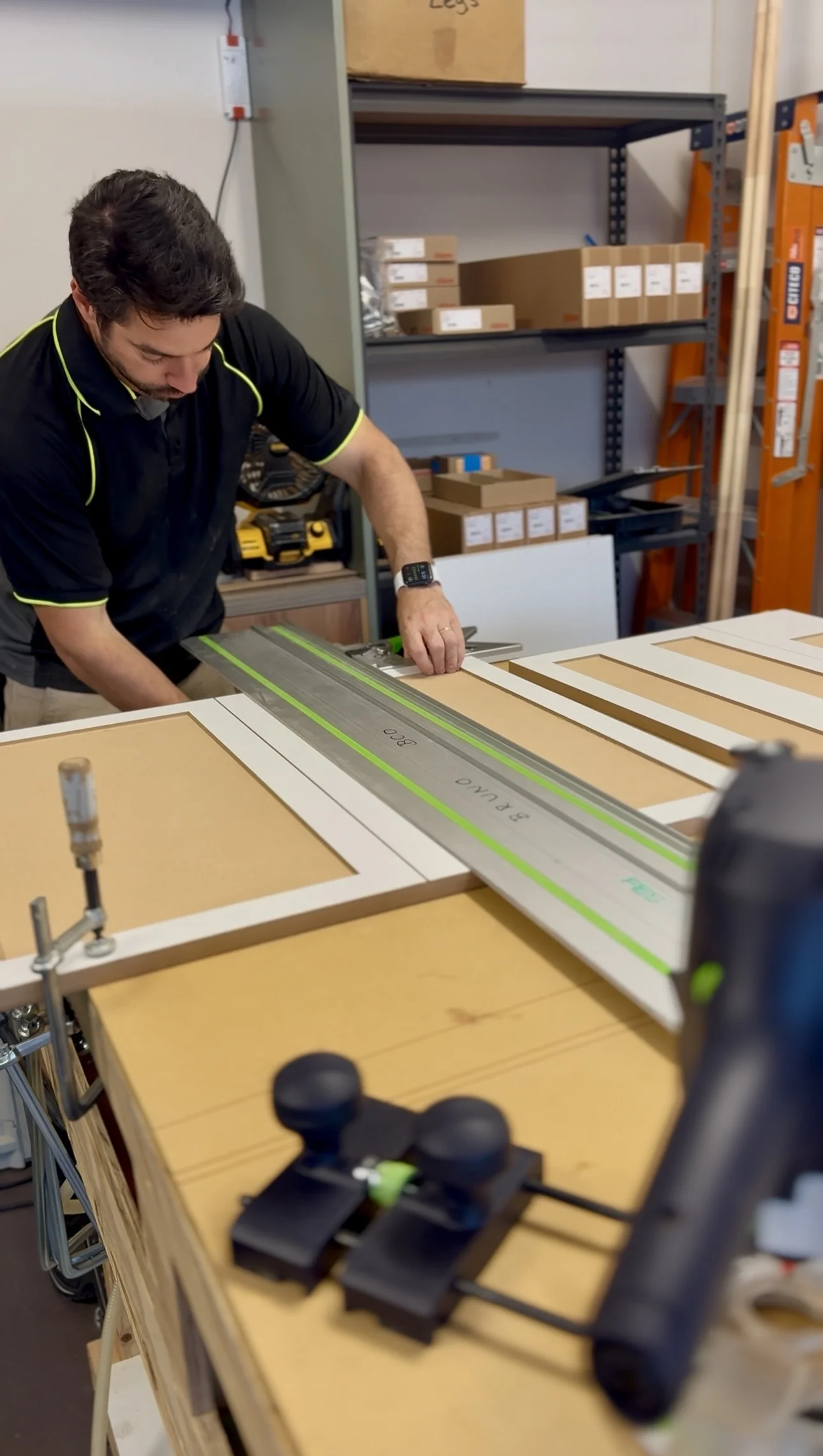ALTA craftsman marking a mitred joint by hand for precise assembly