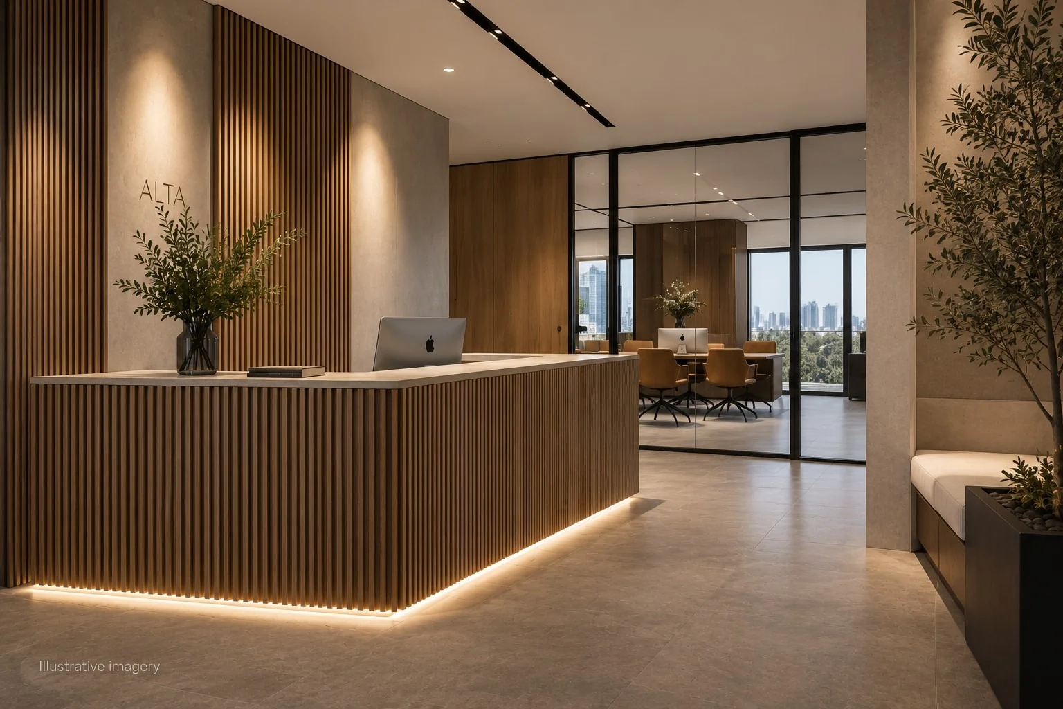 Commercial reception joinery and office fitout, Gold Coast